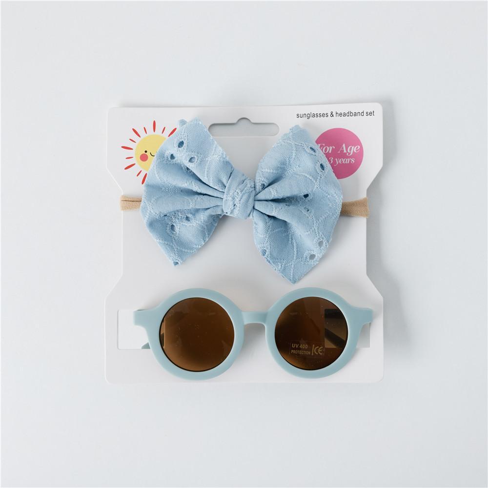 Children's Sunglasses Hollow Bow Hair Band 2pcs/Set