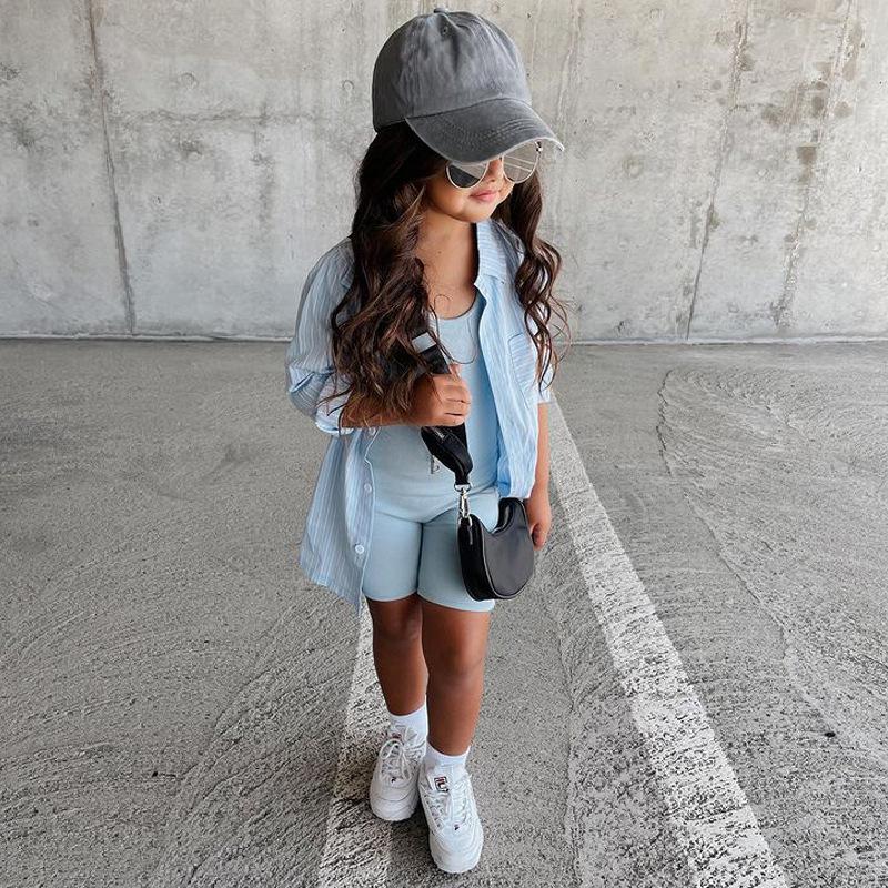 Girl's Striped Shirt Dress