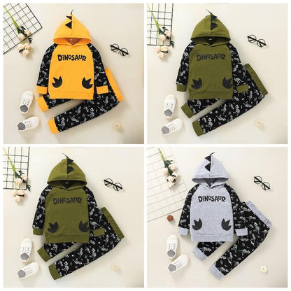 Children's Cartoon Sweater Suit Hooded Top