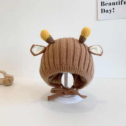 Children's Wool Ear Protection Hat Bee Knitted Hat