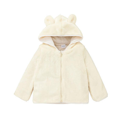 Children's Hooded Zip Shirt Solid Color Coat