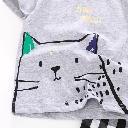 Short Sleeved Children's Suit Cotton Boys' Suit