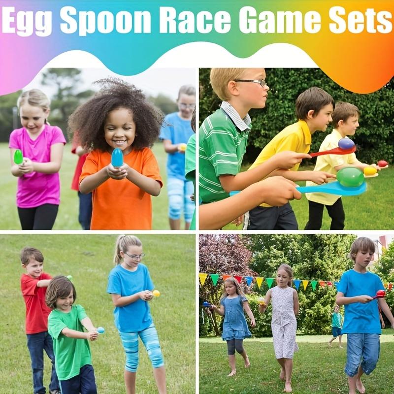 Egg Spoon Race Game Sets Wooden Egg Balance Game Relay