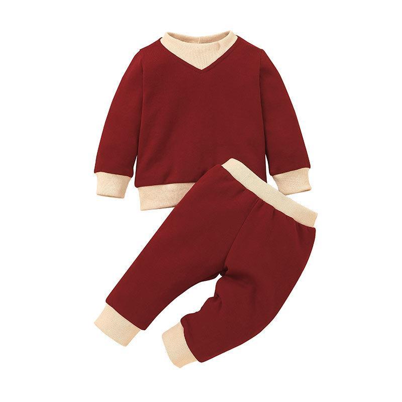 Children's Pullover Long Sleeve Pants Two-Piece Set
