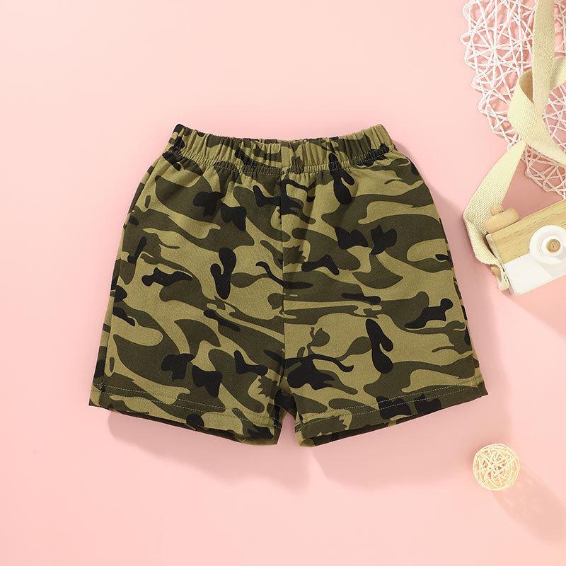 Suspender fashion camouflage clothes shorts personality two-piece set