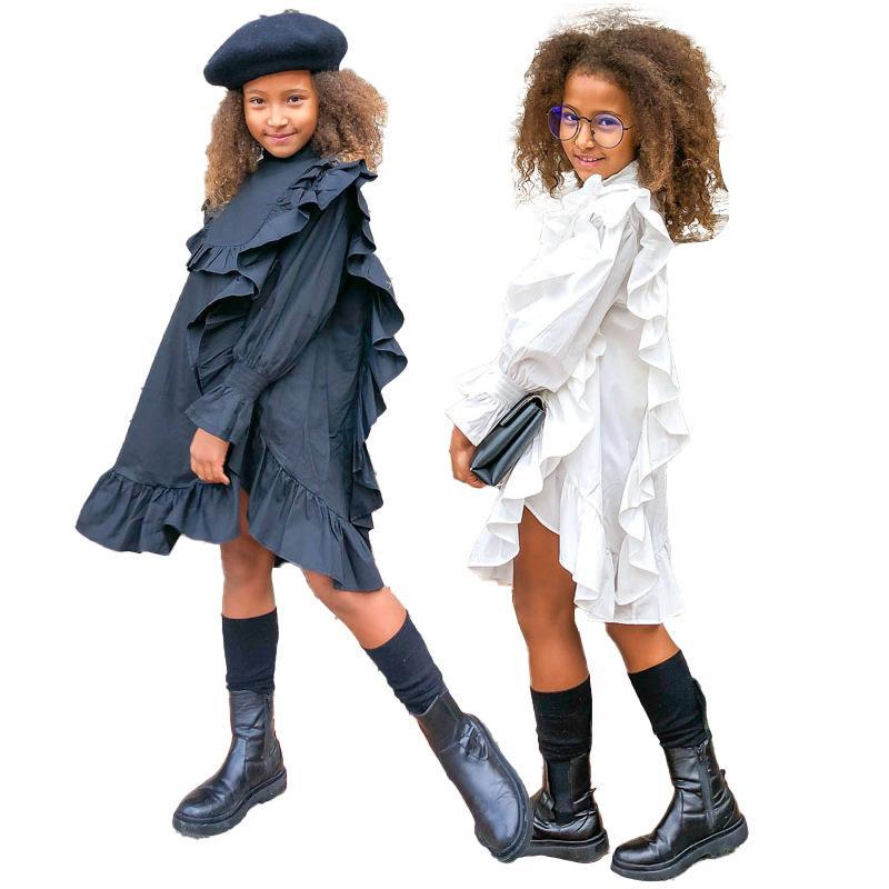 Girl's Long Sleeve Flounce Dress