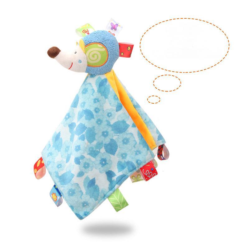 Baby Animal Comfort Towel with Rattle Plush Toy