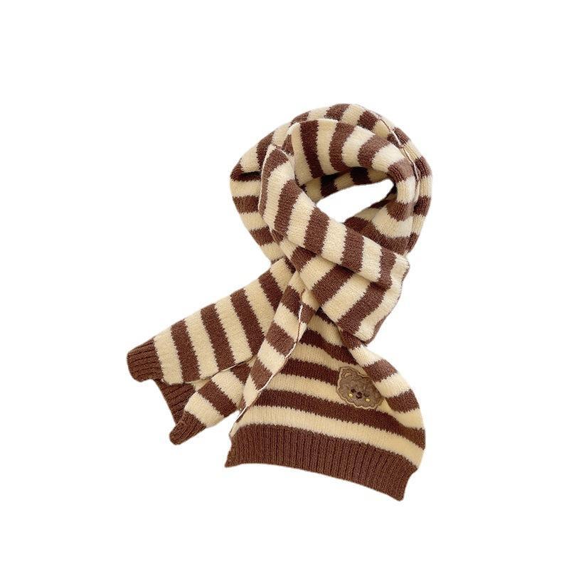 Children's Bear Knitted Scarf Warm Wool Gloves
