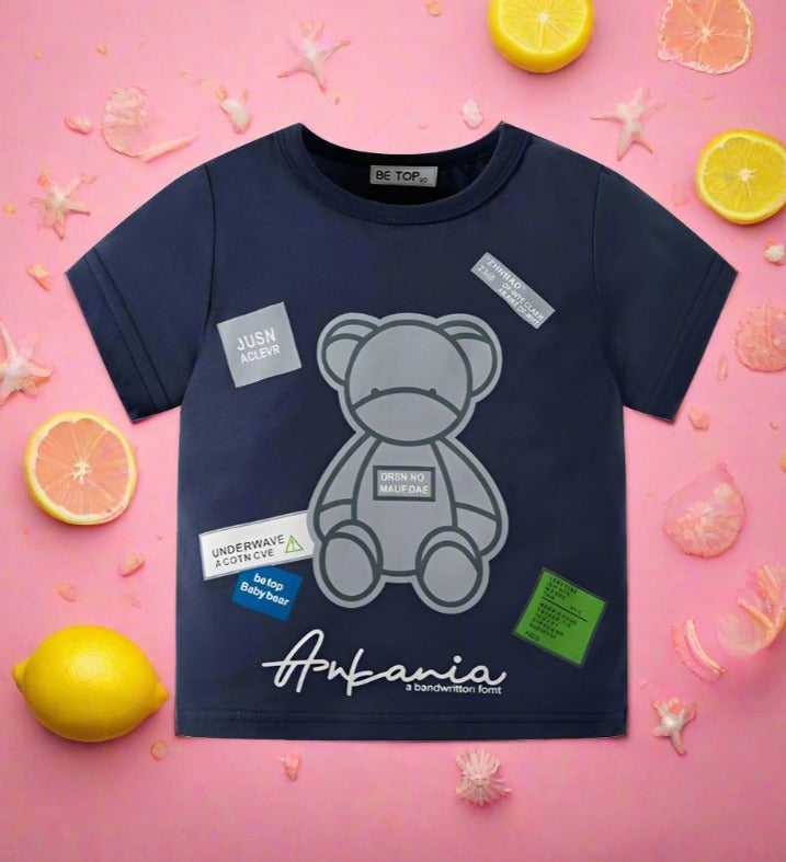 Children's fashion bear print boys