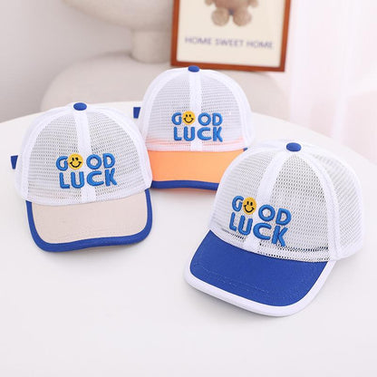 Good Luck Smiley Kids Mesh Sunshade Mesh Cap