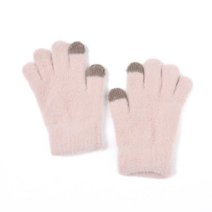 Warm Children's Knitted Gloves Touch Screen Plush Gloves