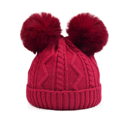 Children's Removable Wool Ball Warm Wool Knitted Cap