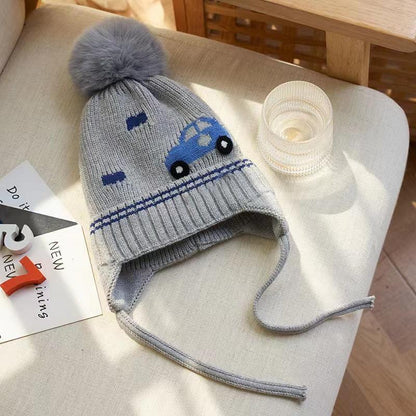 Children's Knitted and Cashmere Thickened Wool Ear Protection Warm Hat