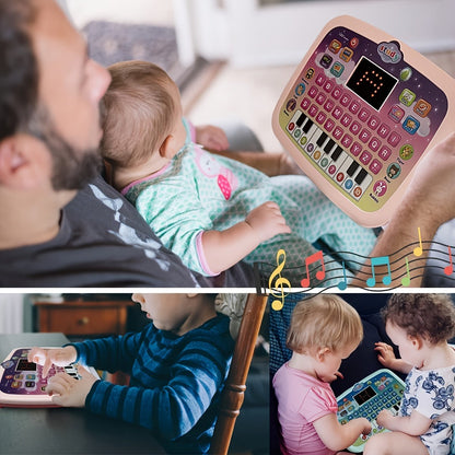 Tablet Toddler Learning Pad With LED Screen, Teaching Alphabet Numbers Word Music Math Early Development Interactive Electronic Toy For Boys & Girls