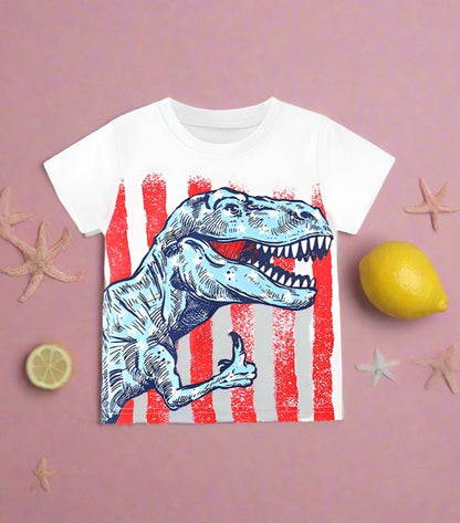 Children's short sleeved T-shirt boys' round neck cotton top