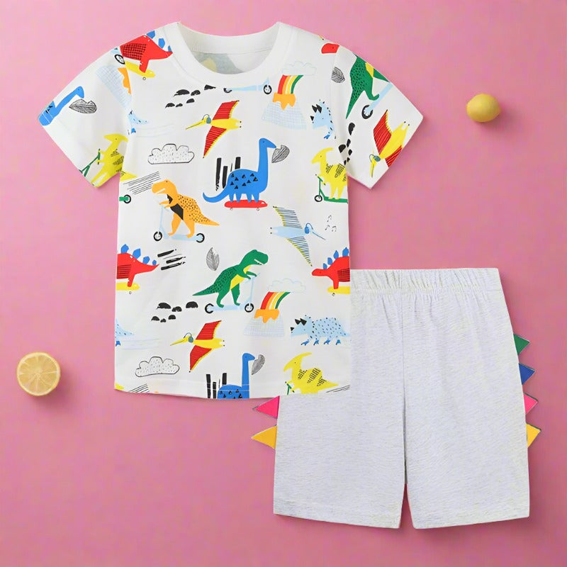 Children's Short Sleeve T-Shirt Cartoon Pants Set