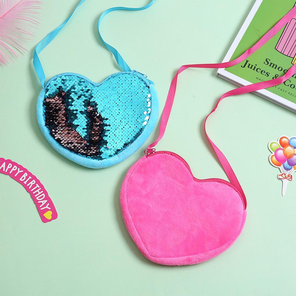 Girl's One-Shoulder Crossbody Bag Heart-Shaped Coin Wallet