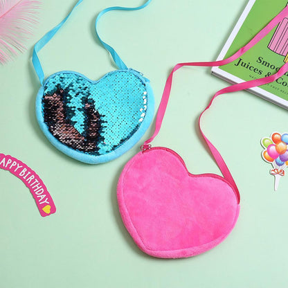 Girl's One-Shoulder Crossbody Bag Heart-Shaped Coin Wallet