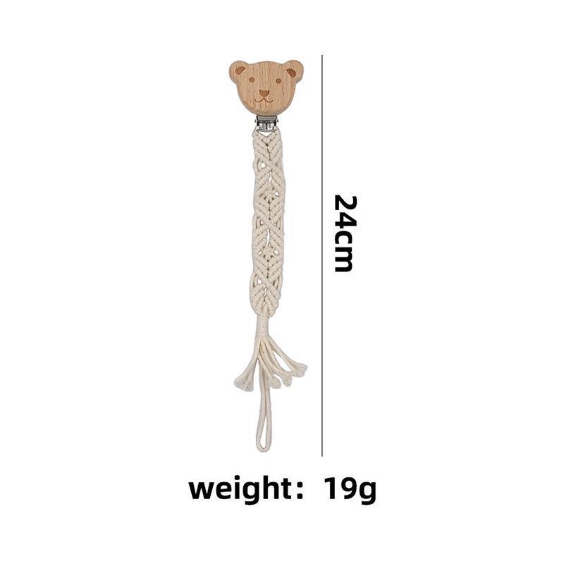 Beech Hand-woven Rope Pacifier Clip Anti-drop Chain