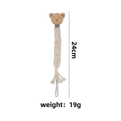 Beech Hand-woven Rope Pacifier Clip Anti-drop Chain