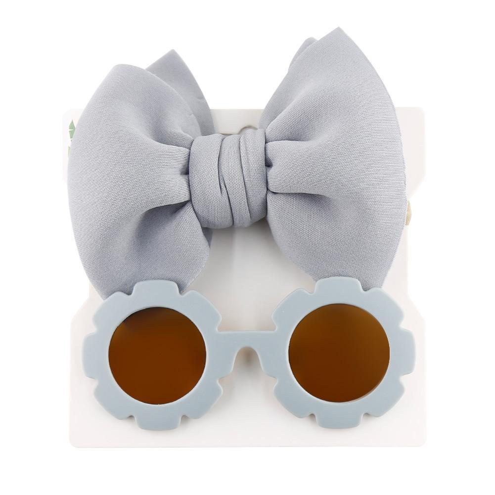 Children's Sunglasses Bow Headband Combination Set