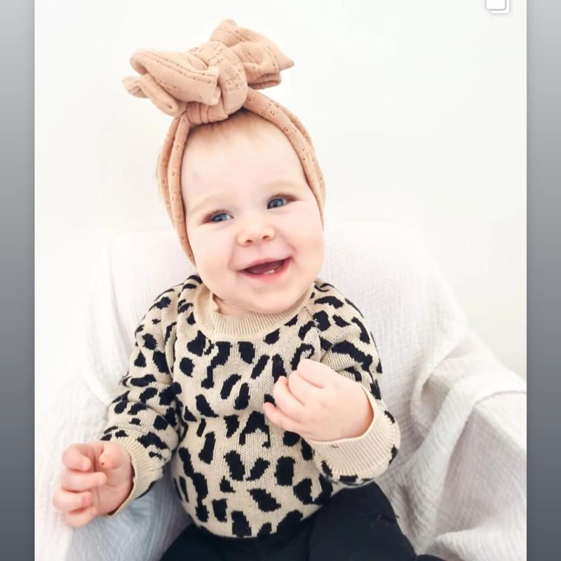 Children's Knitted Stretch Bow Hair Tape