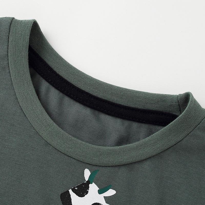 Boys' cartoon cotton boys' short sleeve round neck T-shirt