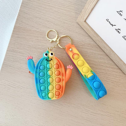 Small Keychain Coin Purse Spaceman Bear Fingertip Toy