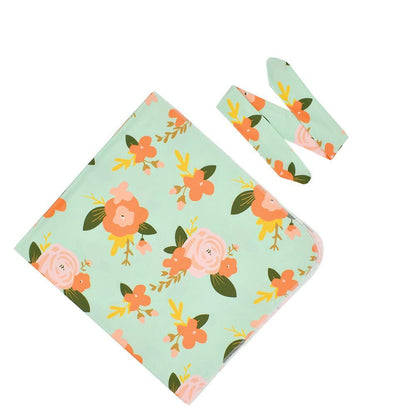Newborn Baby Wrap Towel Headband Suit