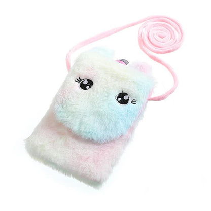 Cartoon Plush Shoulder Bag Children Unicorn Plush Coin Purse