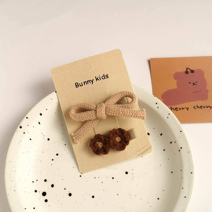 Flower Bear Bow Children's Hairpin