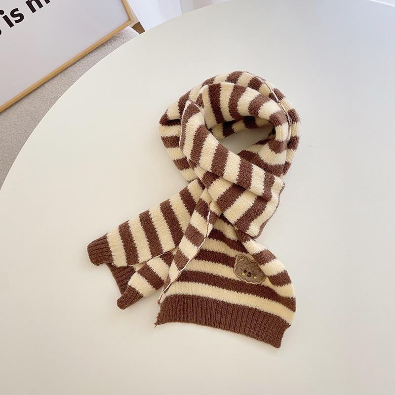 Children's Bear Knitted Scarf Warm Wool Gloves