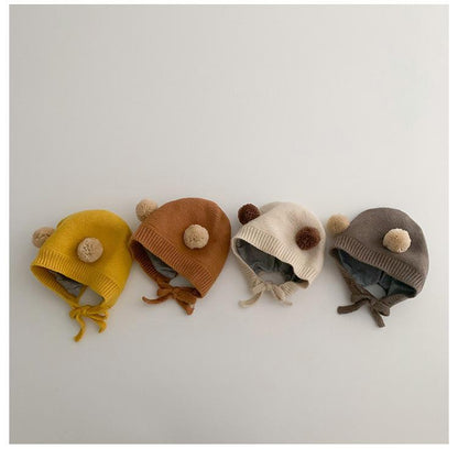 Baby Thickened Knit Hat Ear Wool Cap