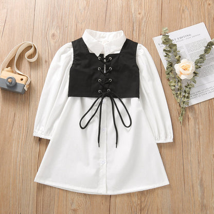 White shirt dress two piece set