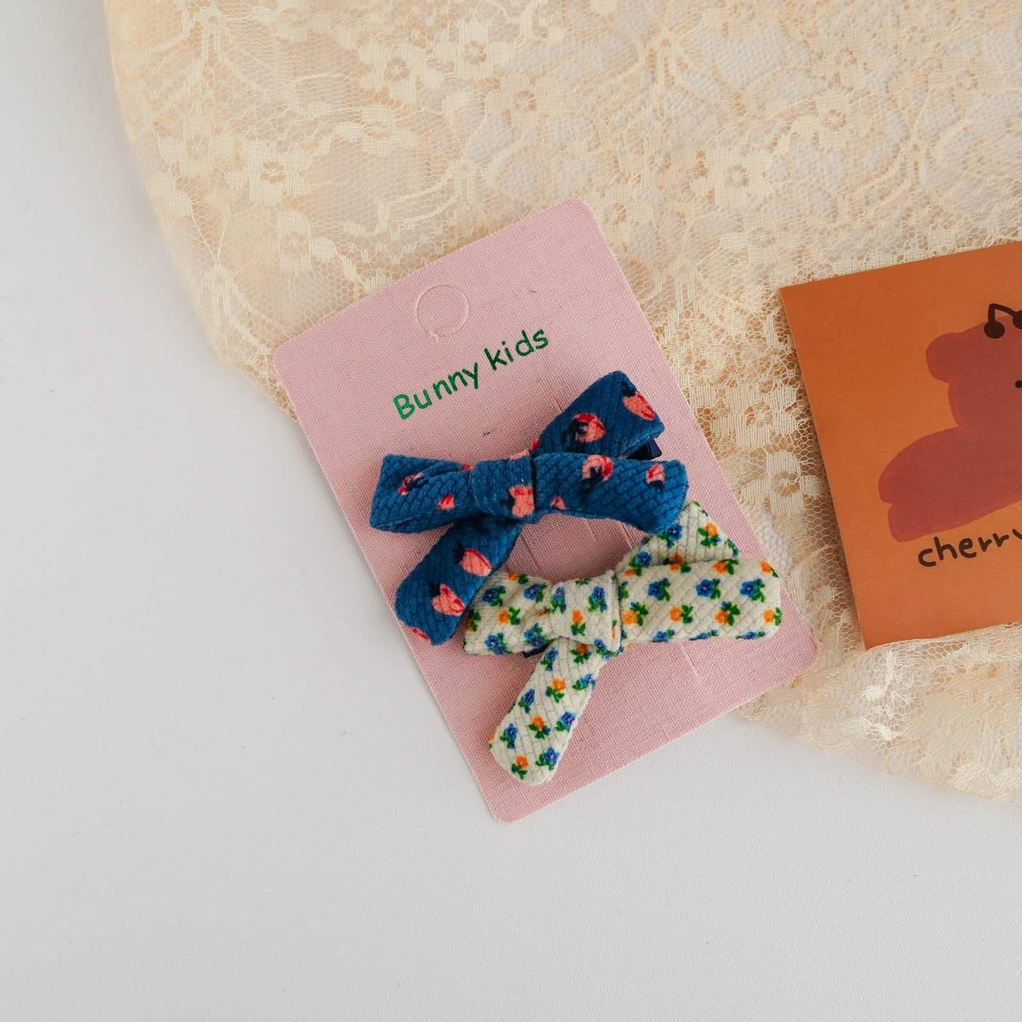 Children's Fabric Bow Floral Hairpin