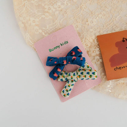 Children's Fabric Bow Floral Hairpin