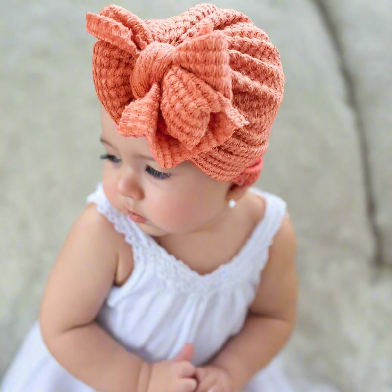 Children's Knitted Oversized Bow Baby Hat