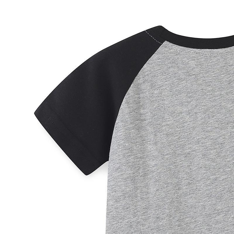 Boys' short sleeve T-shirt knitted cotton cartoon printed children's T-shirt