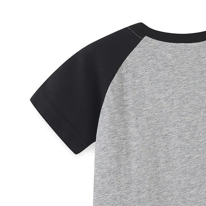 Boys' short sleeve T-shirt knitted cotton cartoon printed children's T-shirt