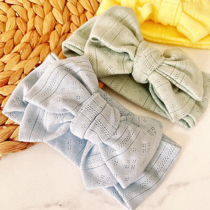 Children's Knitted Stretch Bow Hair Tape