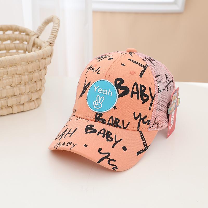 Children Graffiti Print Kids Sunshade Mesh Cap