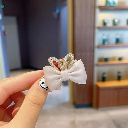 Children's Bow Rhinestone Crown Hairpin