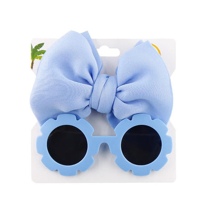Children's Sunglasses Bow Headband Combination Set