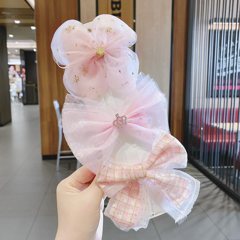 Mesh Bow Children's Hairpin 3pcs/set