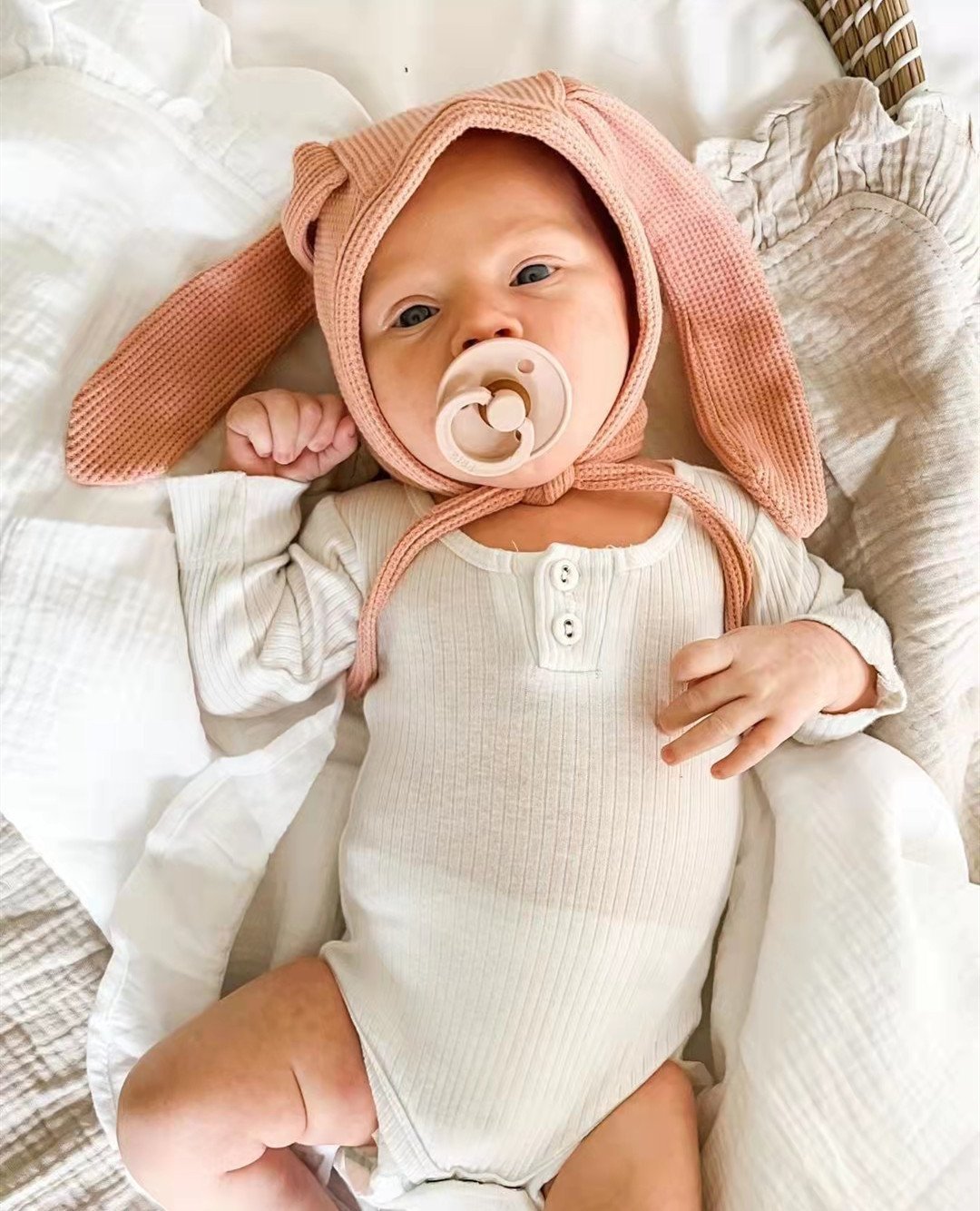 Baby Hat Rabbit Ear Strap Children's Pullover Hat
