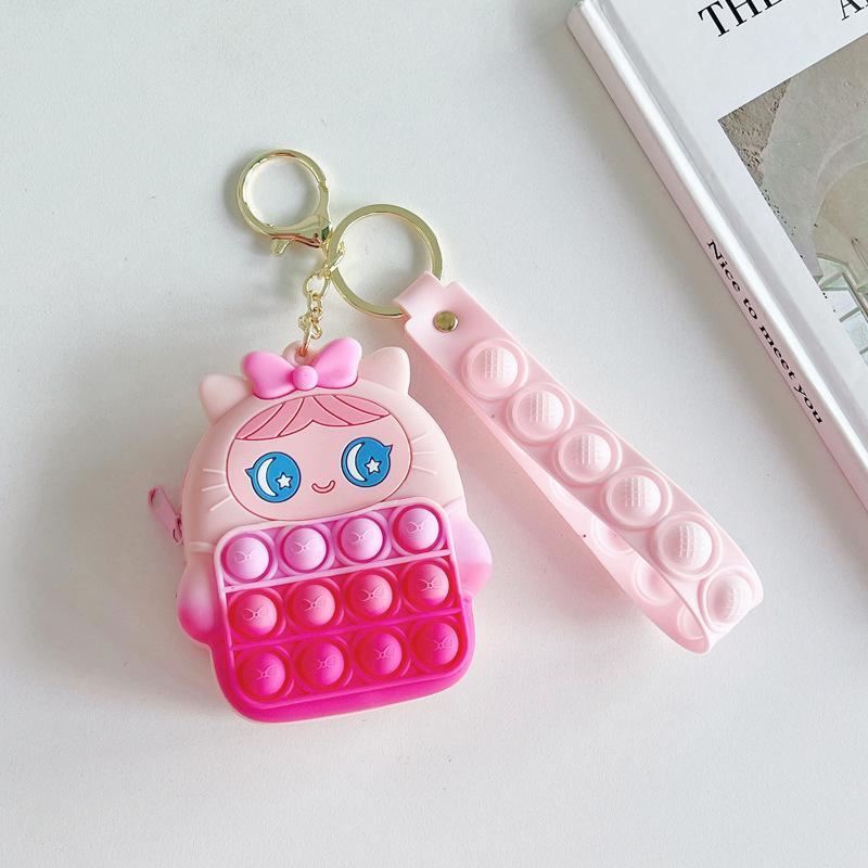 Cartoon Silicone Mini Bag Rabbit Pendant Keychain