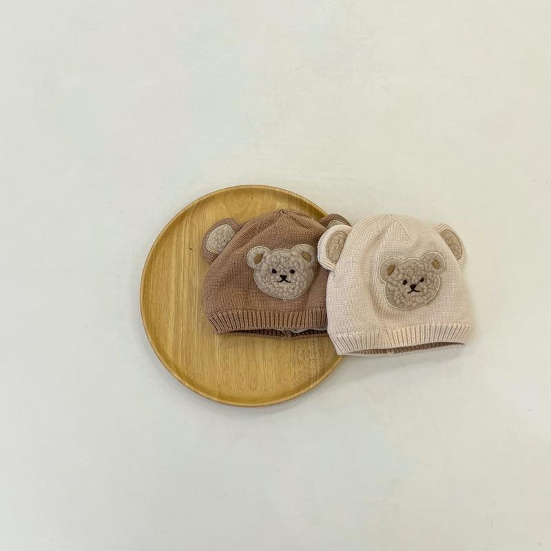 Baby Bear Boy Knitted Hat Plus Cotton Wool Hat