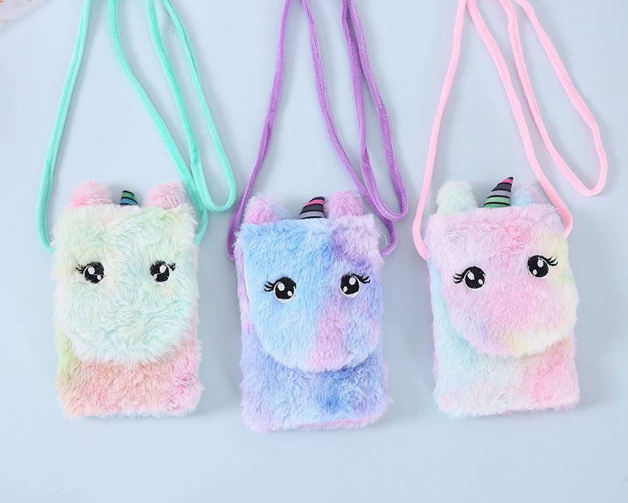 Cartoon Plush Shoulder Bag Children Unicorn Plush Coin Purse