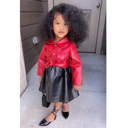 Girls' Kids Faux Leather Dress