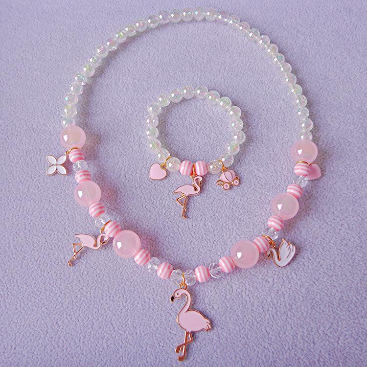 Girl's Flamingo Pendant Necklace